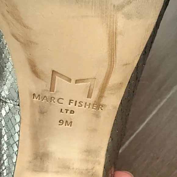 Marc Fisher Metallic Silver Heels - Picture 6 of 7